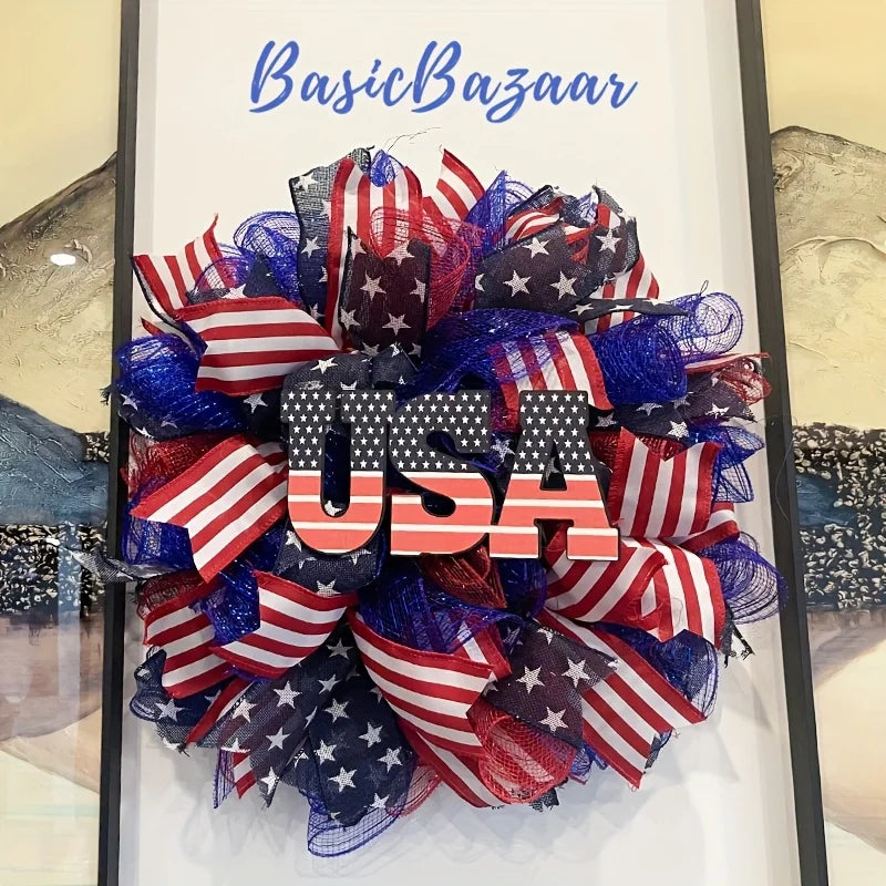 24 Inch 4th Of July Patriotic Wreath