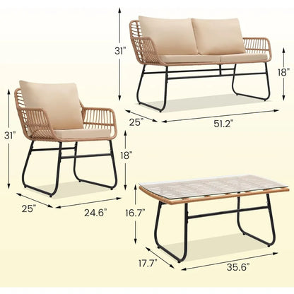 Outdoor Furniture Set With All Weather Cushions