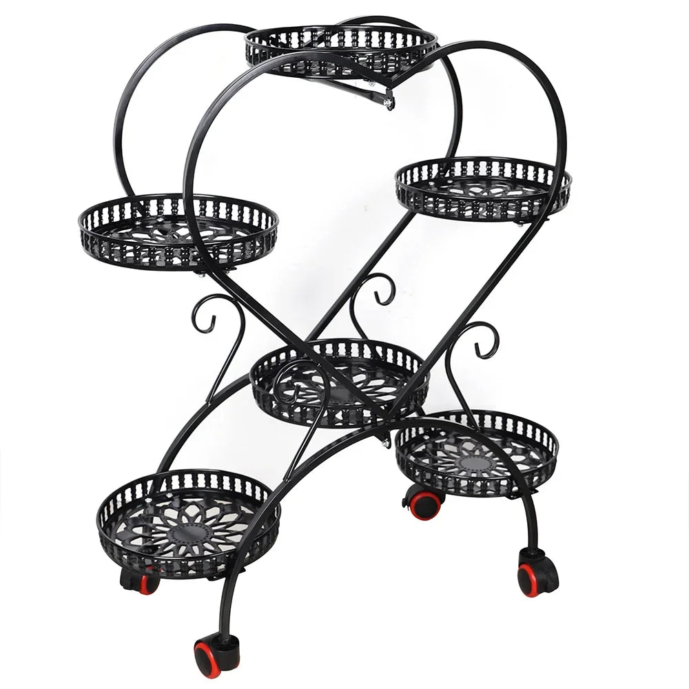 Heart Shaped 6 Pots Metal Plant Stand Metal
