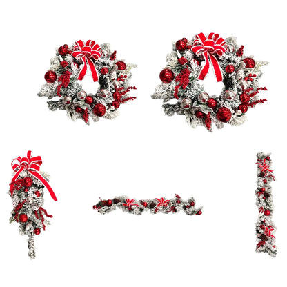 Christmas Red Ball Ornament Holiday Wreath or Garland