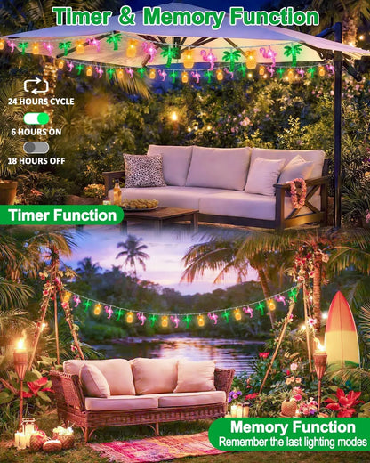50 LED 25ft Summer Hawaiian Beach String Lights with Remote
