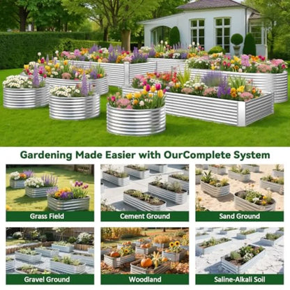 4 Pack 2x2FT Round Raised Beds for Gardening