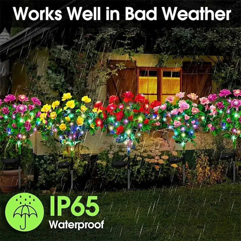 LED Solar Light Waterproof Azalea Flowers