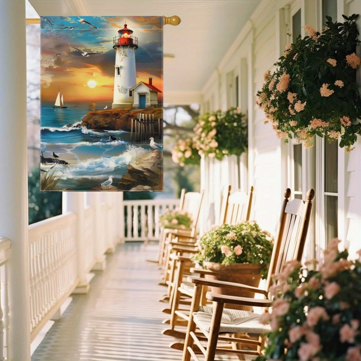 Double-Sided Summer Beach Garden Flag