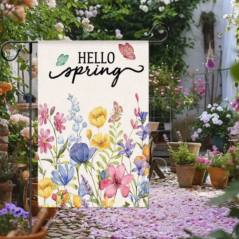 Spring Floral Welcome Garden Flag