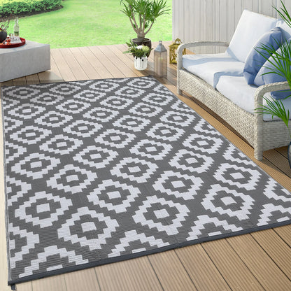 Modern Geometric Reversible Waterproof Outdoor Rug