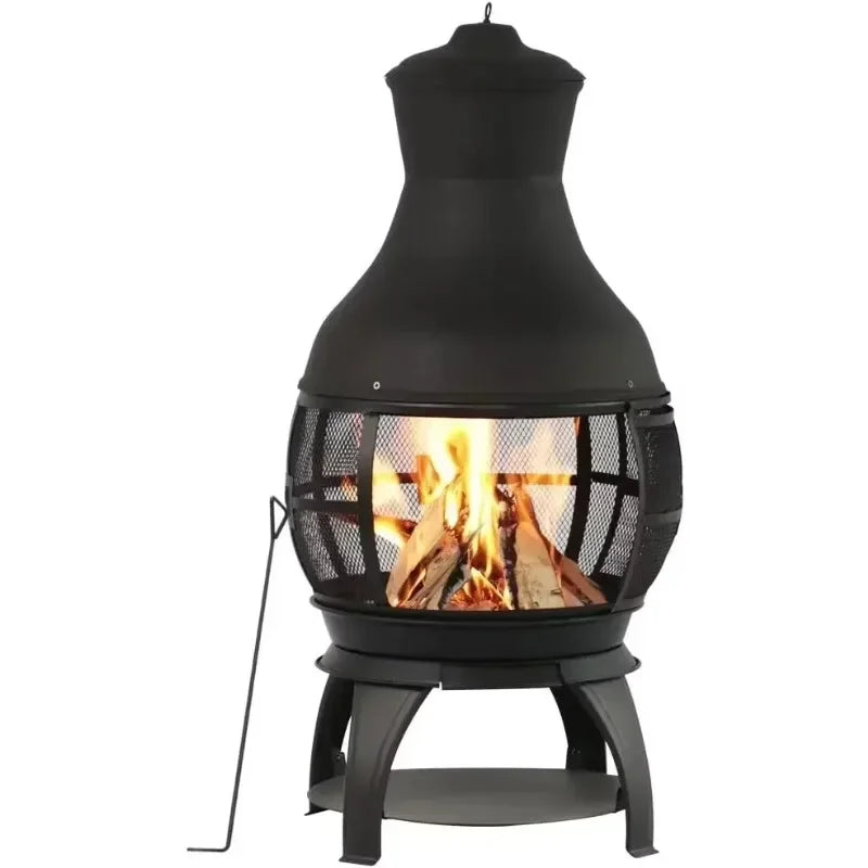 Wood Burning Chimenea Outdoor Fireplace
