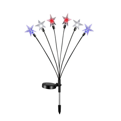 4th Of July Solar Patriotic Star Lights