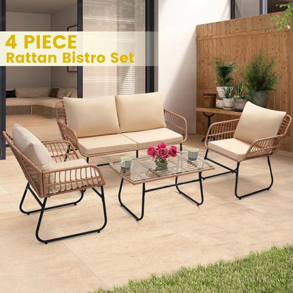 Outdoor Furniture Set With All Weather Cushions
