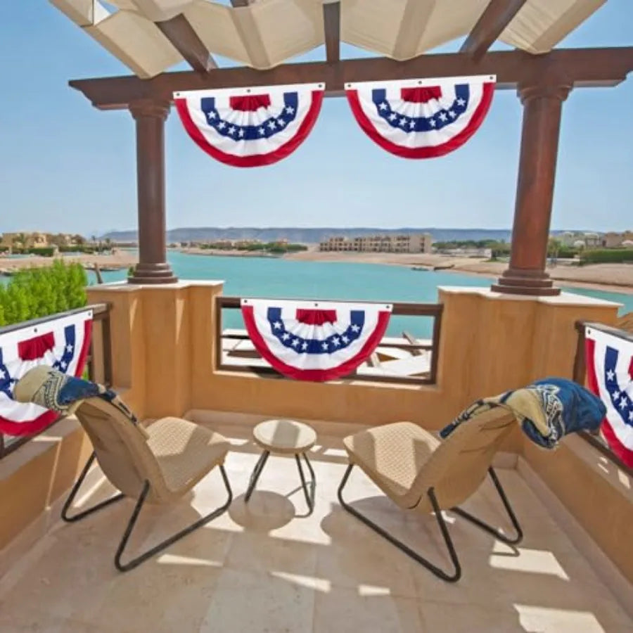 10/12 Pieces American Pleated Fan Flag, 3 X 1.5 Feet