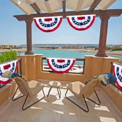 10/12 Pieces American Pleated Fan Flag, 3 X 1.5 Feet