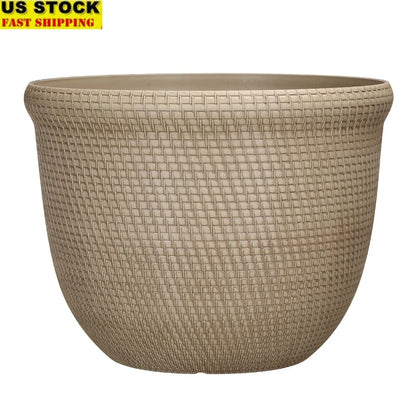 15.8in Lightweight Recycled Resin Planter with Drainage Holes