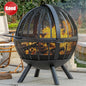 35 Inch Wood Burning Fire Pit with BBQ Grill