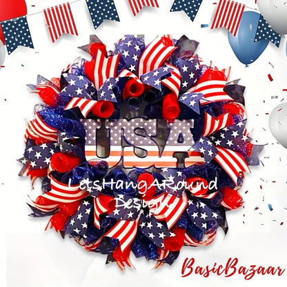24 Inch 4th Of July Patriotic Wreath