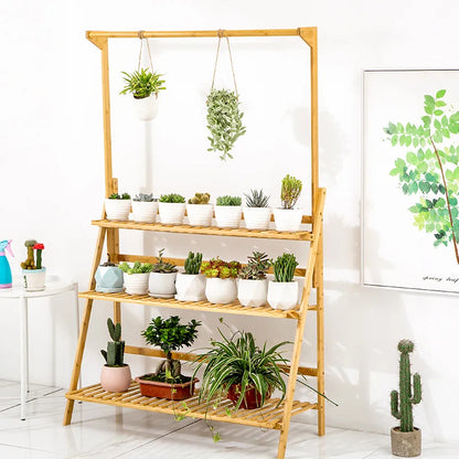 Folding Bamboo Plant Stand