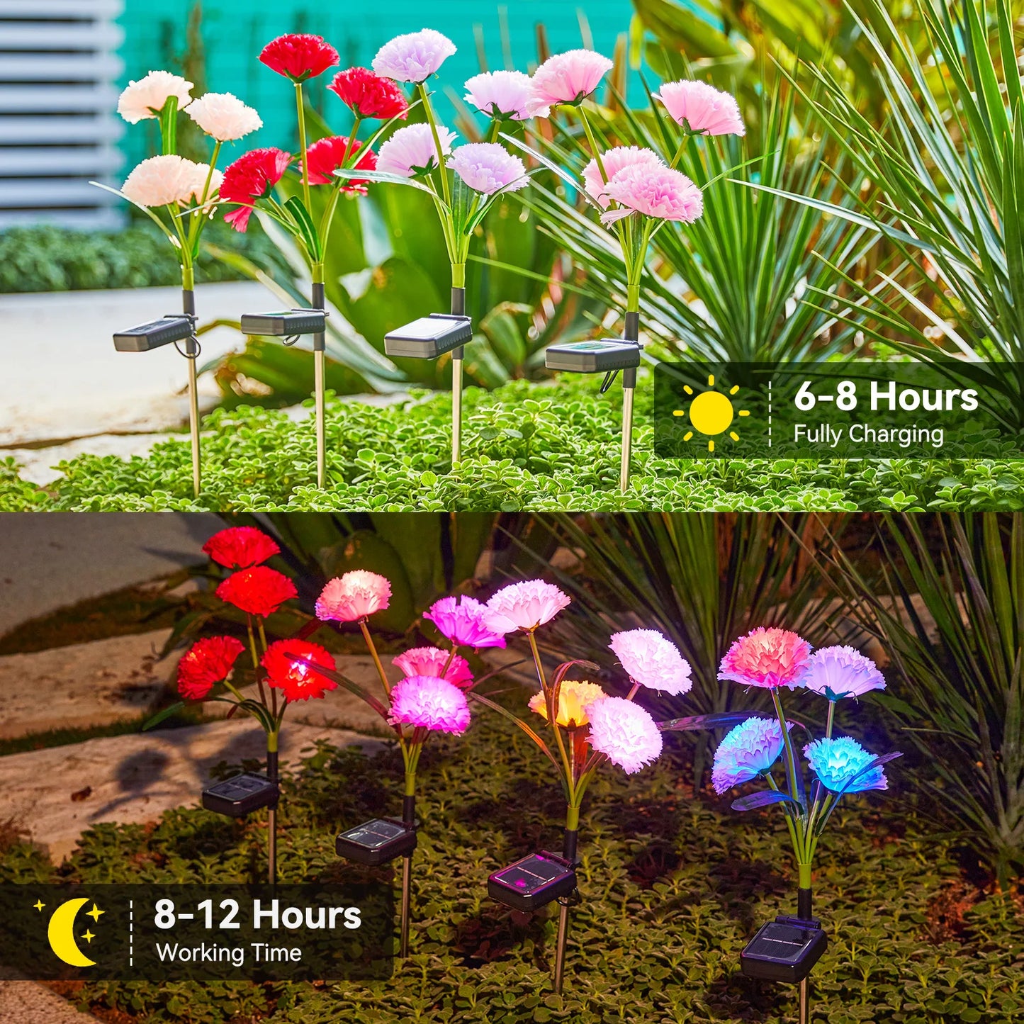 4Pack Solar Flowers Lights