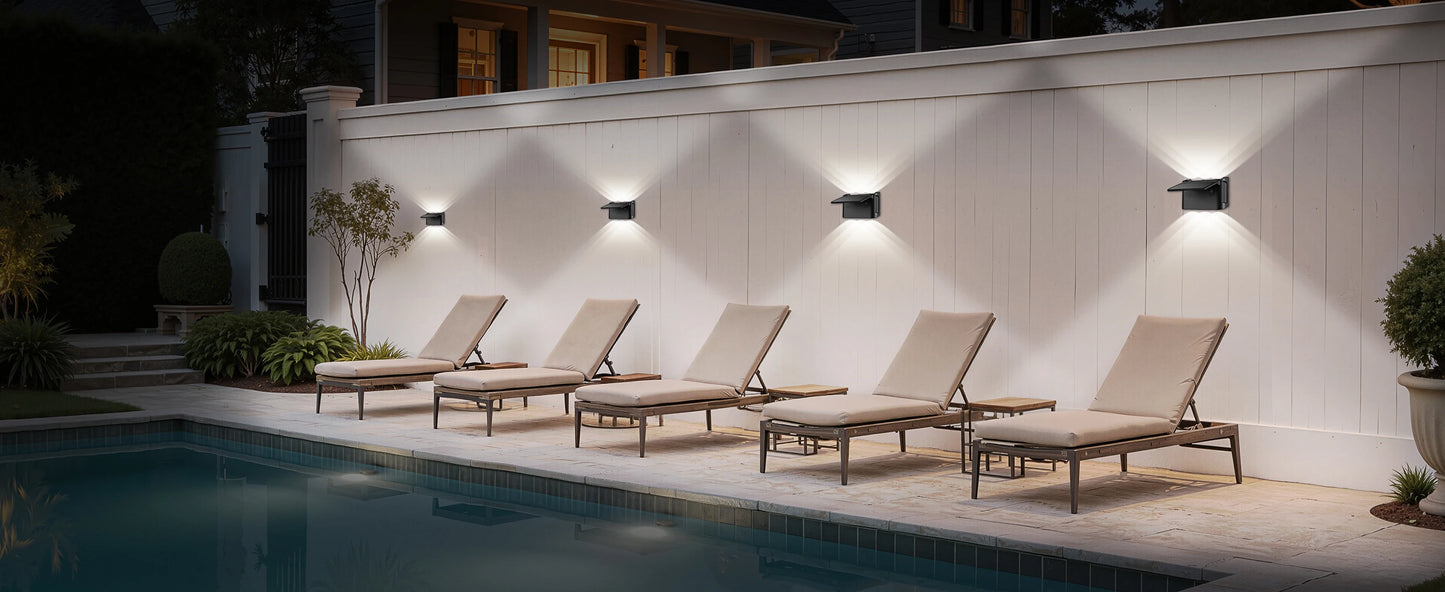 Solar Wall Lights 2 Pack with Remote, 3 Color Modes