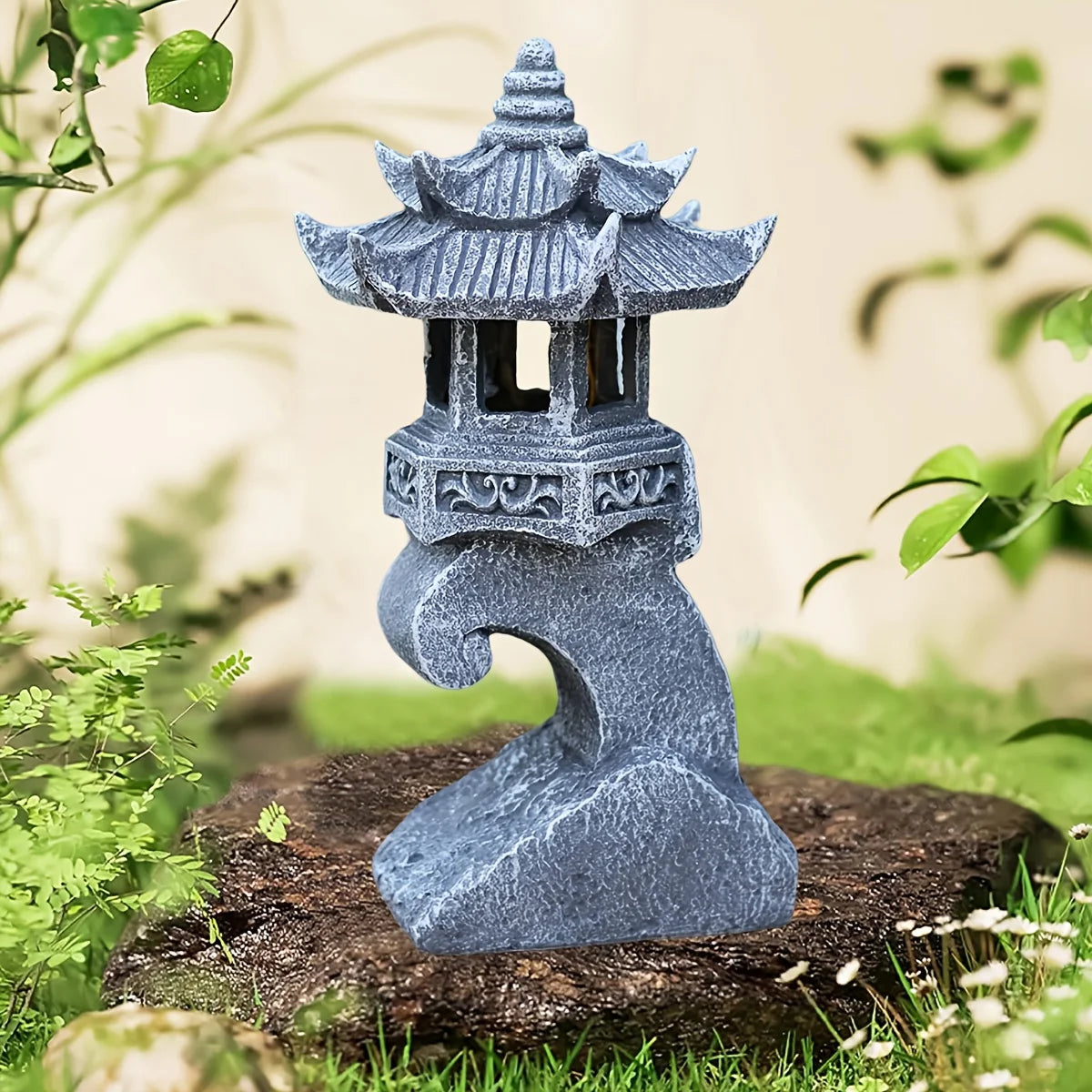 Solar Pagoda Lantern Garden Statue
