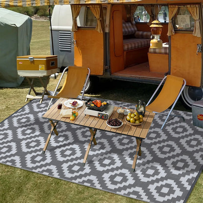 Modern Geometric Reversible Waterproof Outdoor Rug