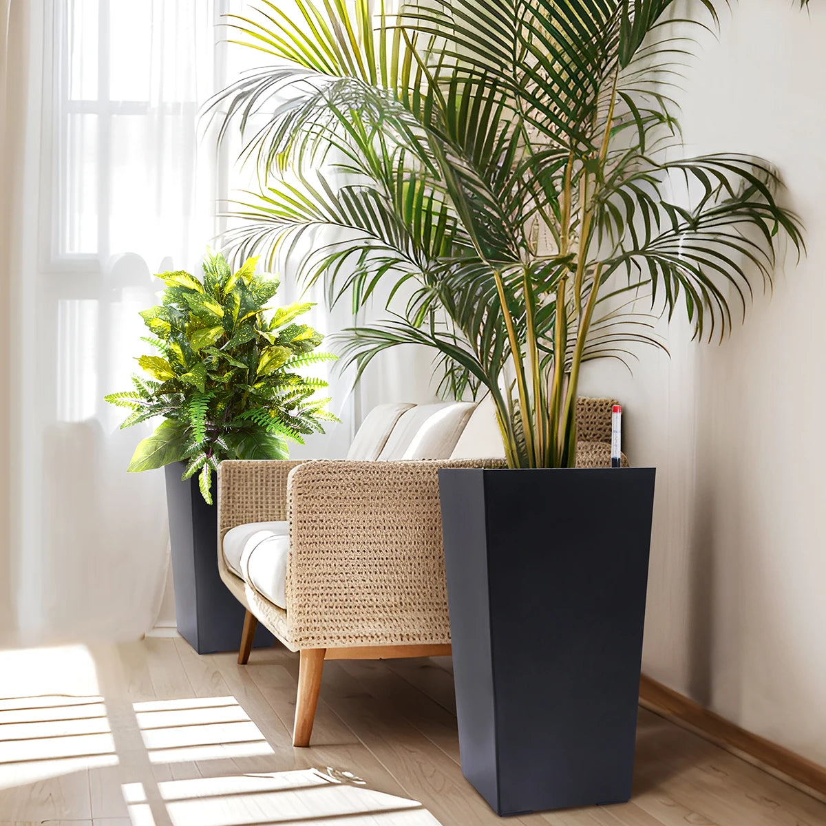 Large Plant Pots with Drainage Holes＆ Water Level Monitor