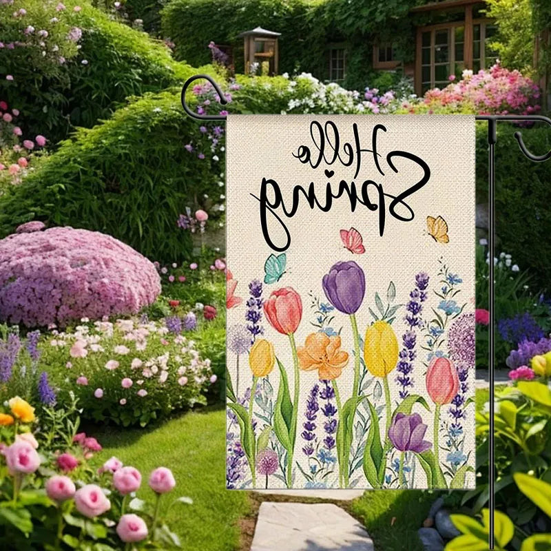 Spring Floral Welcome Garden Flag