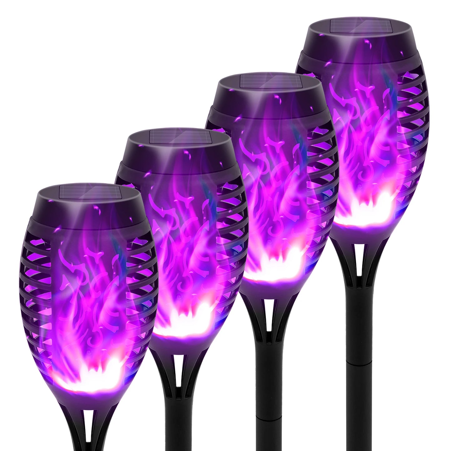 4/6/8/12Pcs Solar Flickering Outdoor Flame Torch Light