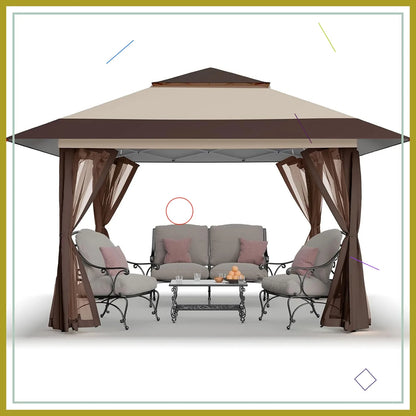 13x13 Pop Up Gazebo Canopy with Wheeled Bag