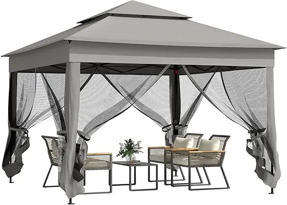 11' x 11' Pop Up Canopy with Removable Zipper Netting