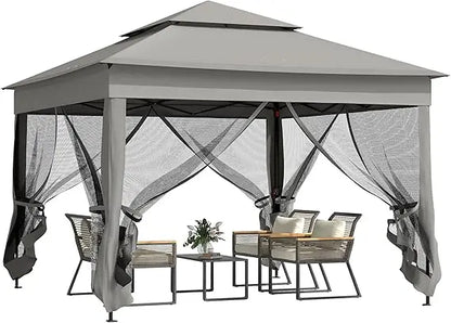 11' x 11' Pop Up Canopy with Removable Zipper Netting