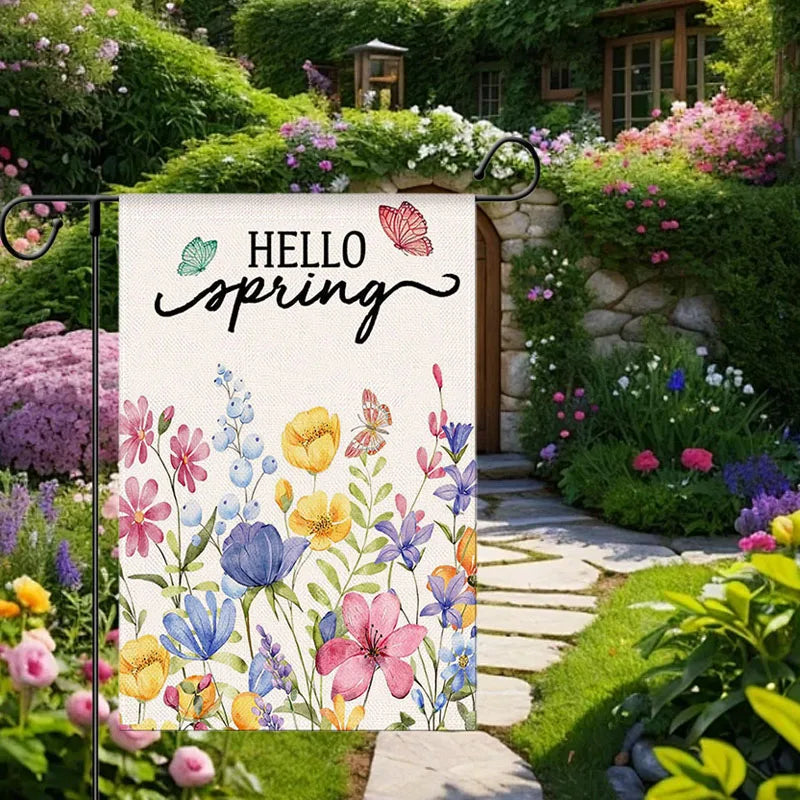 Spring Floral Welcome Garden Flag