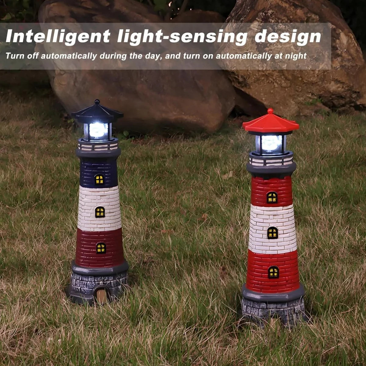 Solar Lighthouse statue decorative light