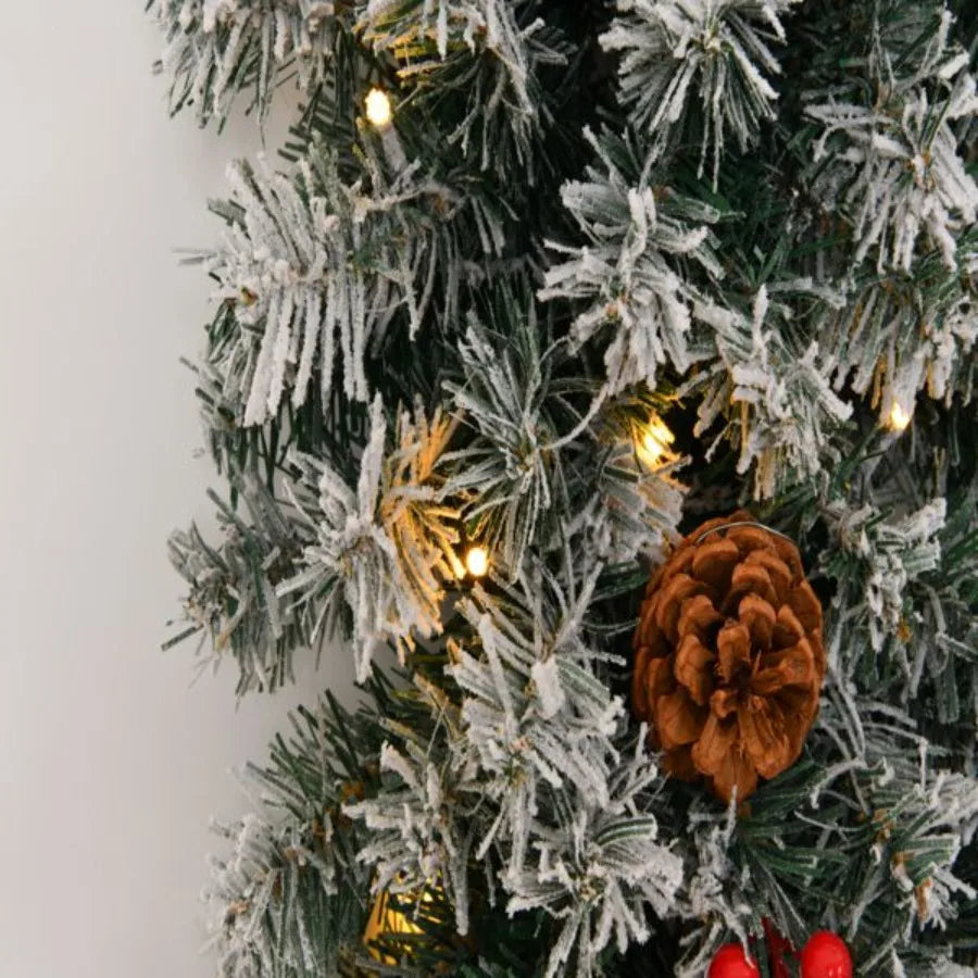 24in Prelit Battery Powered Christmas Wreath with Remote