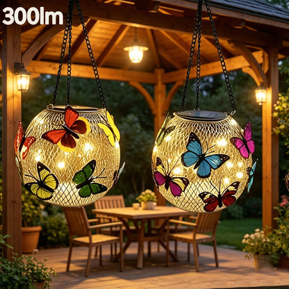 2pc Solar Butterfly Mesh Light