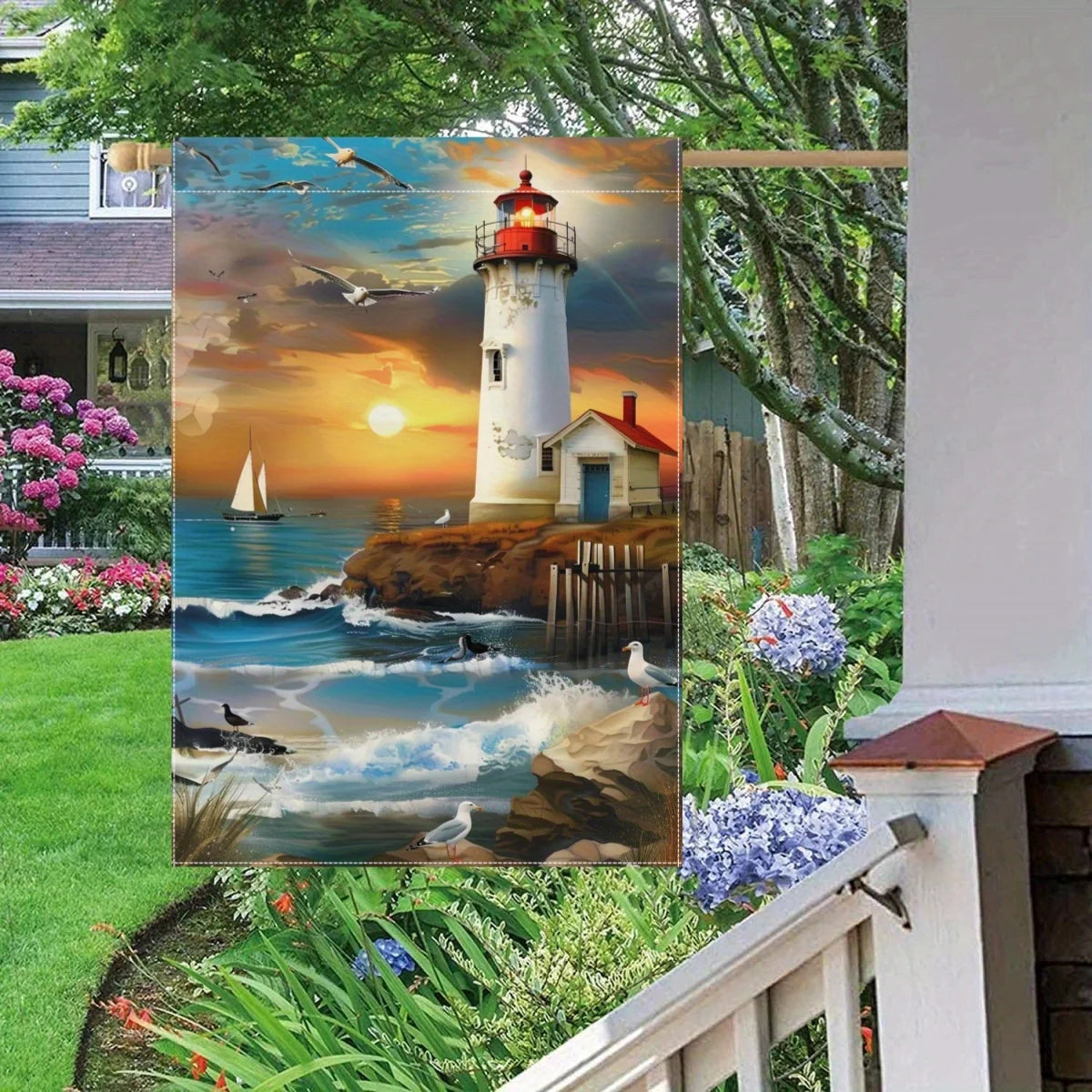 Double-Sided Summer Beach Garden Flag