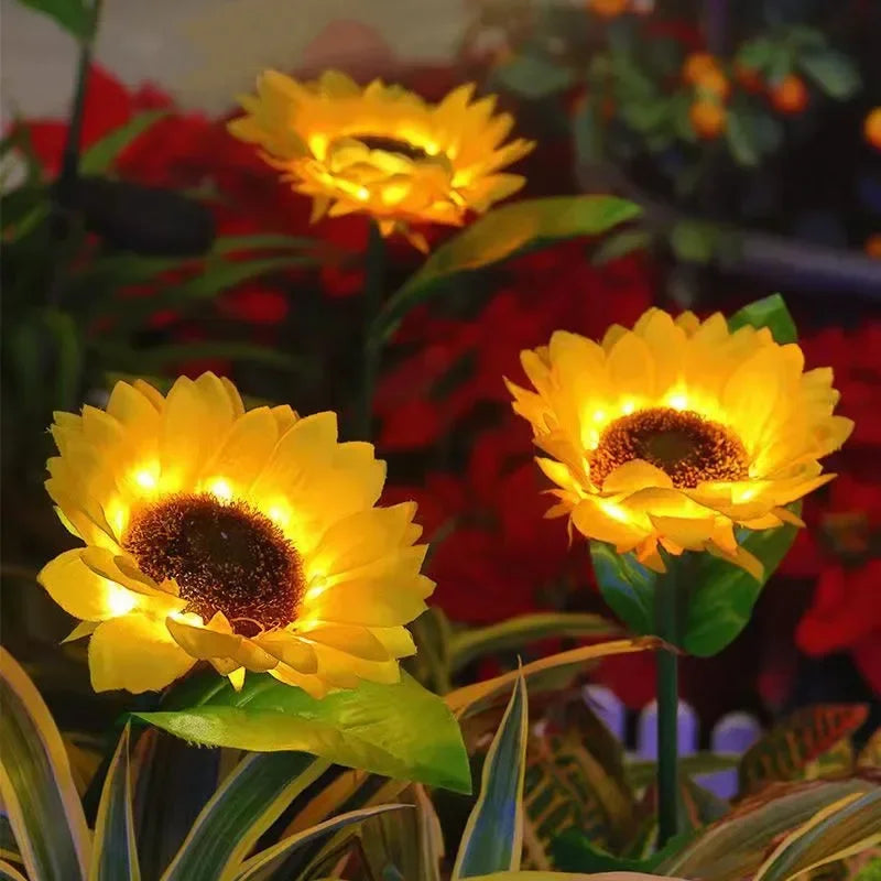 Solar Sunflower Lights Garden Stake