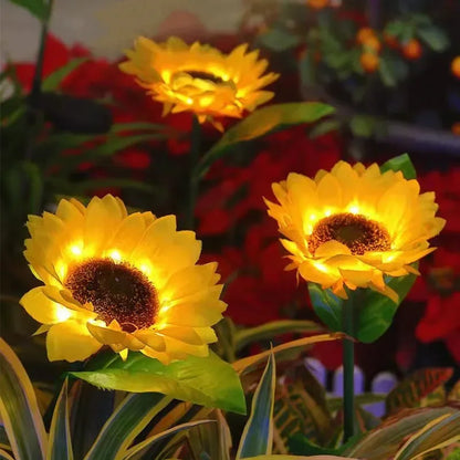 Solar Sunflower Lights Garden Stake