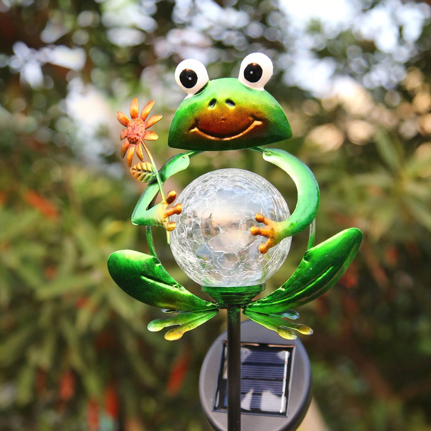 Metal Waterproof Frog Shape Stake Solar Light