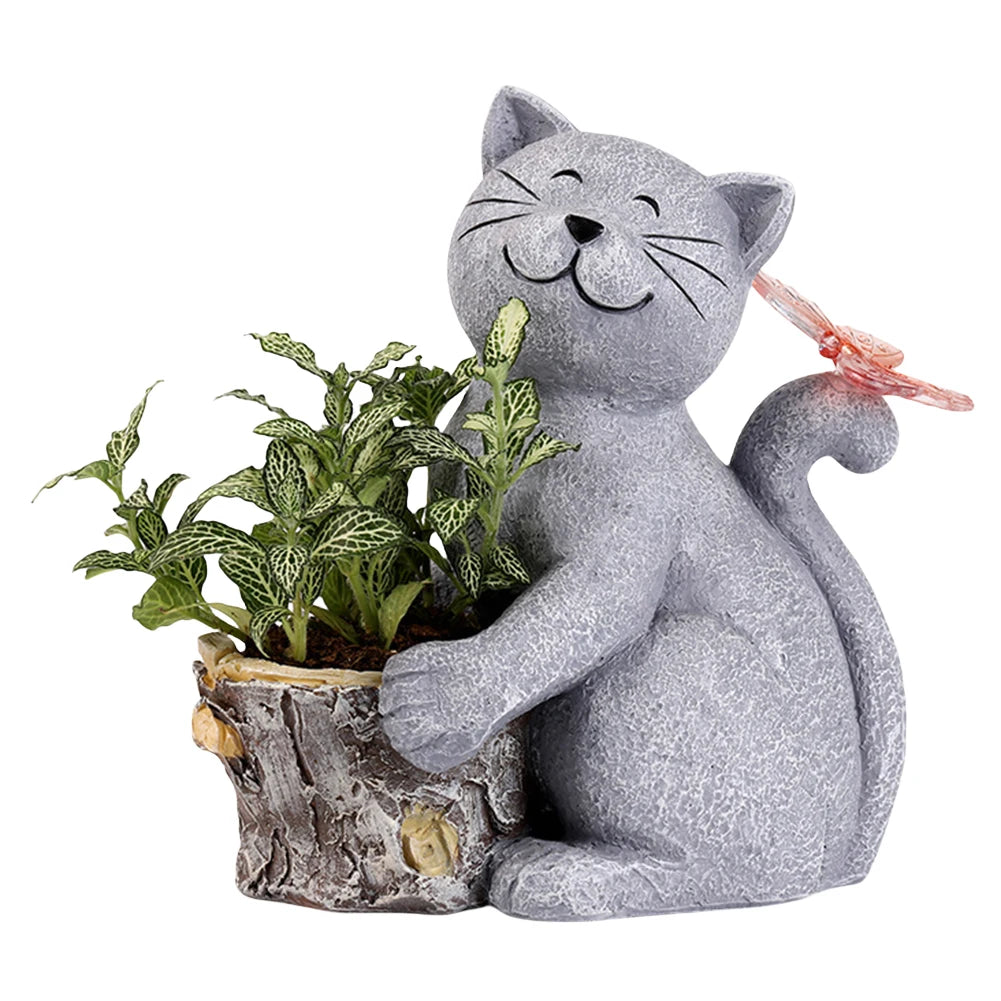 Solar Powered Animal Planter with Light