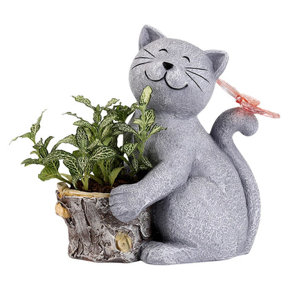 Solar Powered Animal Planter with Light