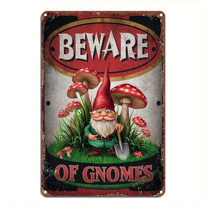 Vintage Gnome Metal Sign