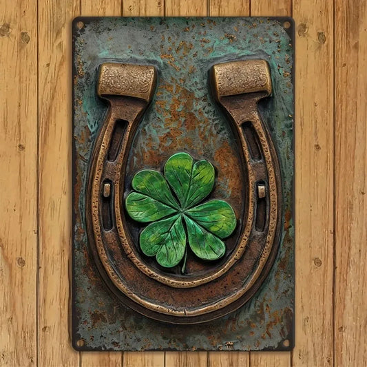 Vintage Shamrock Aluminum Decor for St Patrick's Day