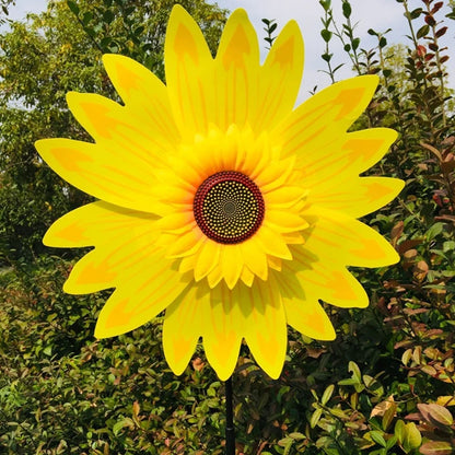 4PCS Outdoor Colorful Sunflower Wind Spinner Stake