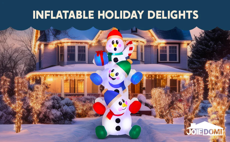7 FT Christmas Tree Inflatables with 3 Gift Boxes Built-in LEDs