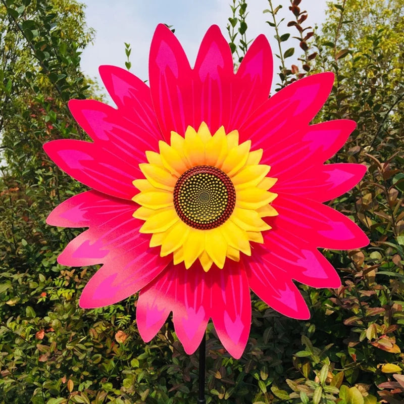 4PCS Outdoor Colorful Sunflower Wind Spinner Stake