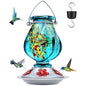 Hand Blown Glass Hummingbird Feeders for Outdoors