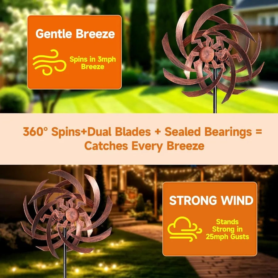 Metal Kinetic Wind Sculpture Spinner