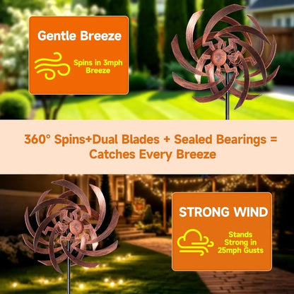 Metal Kinetic Wind Sculpture Spinner