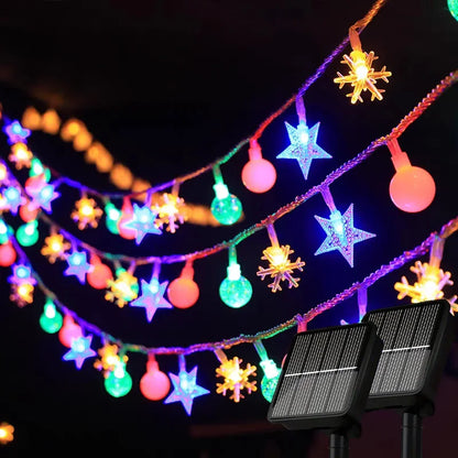 Outdoor Solar Star Crystal Globe String Lights
