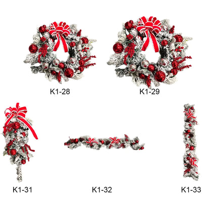 Christmas Red Ball Ornament Holiday Wreath or Garland