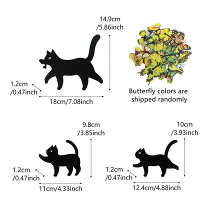 Cute Metal Cat Silhouette Yard Decor